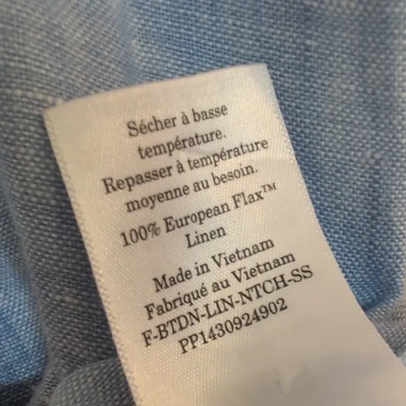 Everlane The Notch Shirt in Linen Light Blue Button Up Short Sleeve Boxy Top -XS - Picture 8 of 8